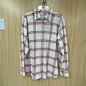 J. Crew White Checkered Top Size XS